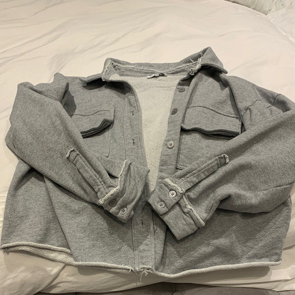 Gray Button-Up Shacket